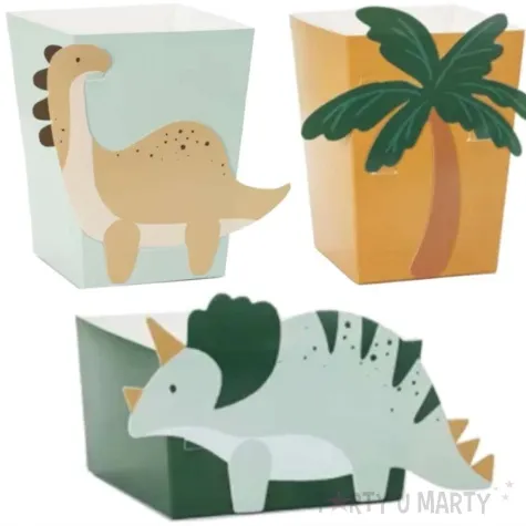 pudelka na przekaski dinozaury triceratops i brachiozaur partydeco 6 szt