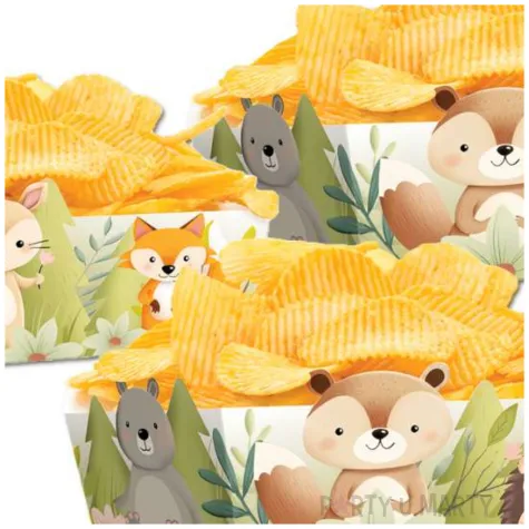 pudelka na przekaski zwierzeta lesni przyjaciele partypal 3 szt