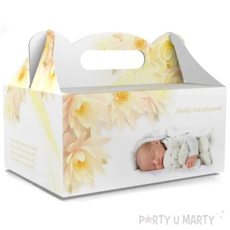 pudelko na ciasto chrzest bialy toledo 5 szt