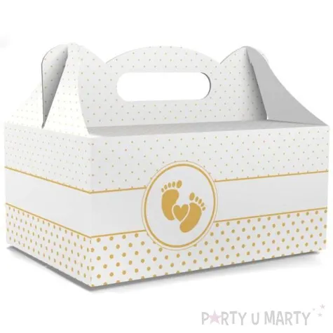 pudelko na ciasto chrzest nozki bialy toledo 5 szt