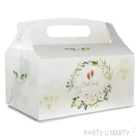 pudelko na ciasto chrzest swiety w ornamencie bialy toledo 5 szt