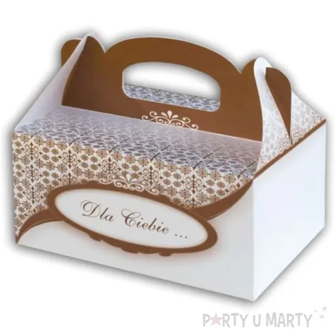 pudelko na ciasto dla ciebie bialo brazowe fsopakowania 5 szt