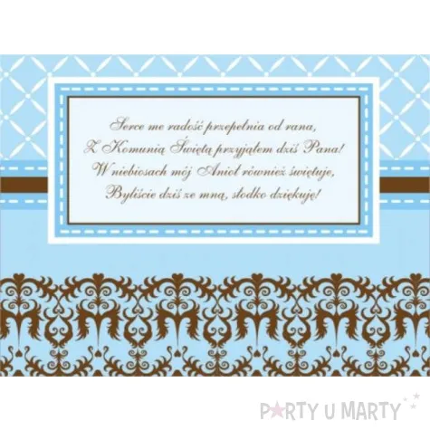 pudelko na ciasto komunia classic niebieskie 10 szt