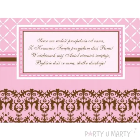 pudelko na ciasto komunia classic rozowe 10 szt