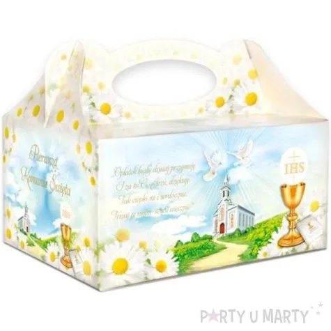 pudelko na ciasto komunia ihs margaretki 5 szt
