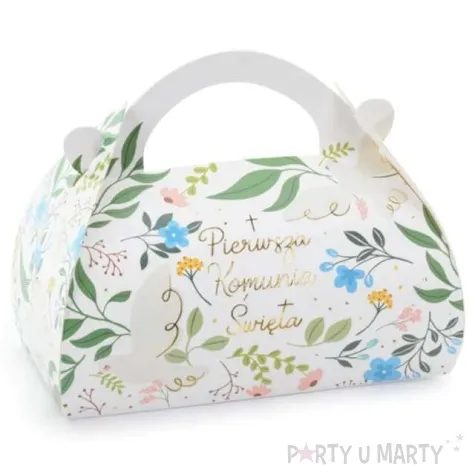 pudelko na ciasto komunia swieta kwiaty partydeco 10 szt