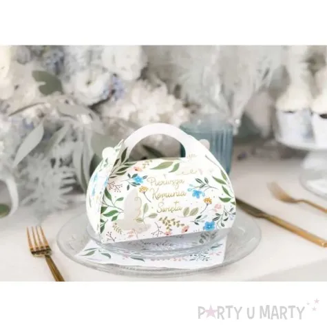 pudelko na ciasto komunia swieta kwiaty partydeco 10 szt