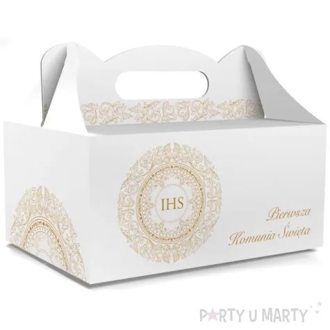 pudelko na ciasto pierwsza komunia swieta ihs biale toledo 5 szt