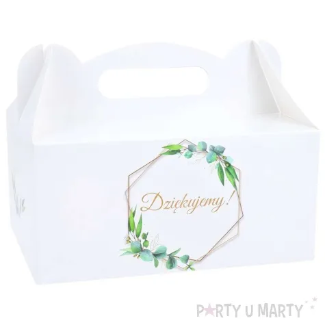 pudelko na ciasto pierwsza komunia swieta ihs z eukaliptusem bialo zloty czakos 10 szt