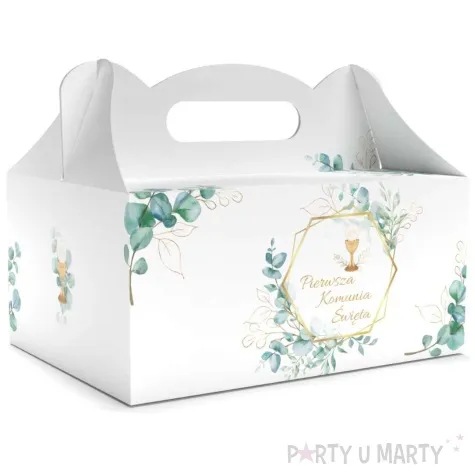pudelko na ciasto pierwsza komunia swieta szesciokat biale toledo 5 szt