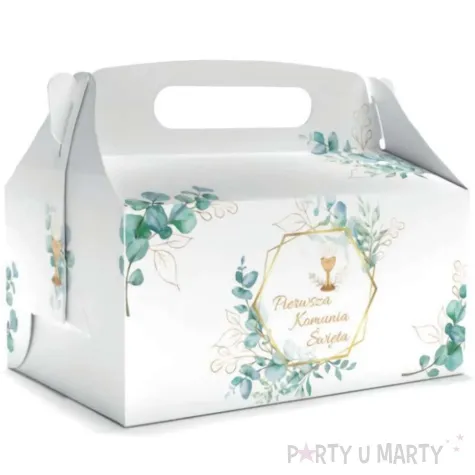 pudelko na ciasto pierwsza komunia swieta szesciokat deluxe biale toledo 5 szt