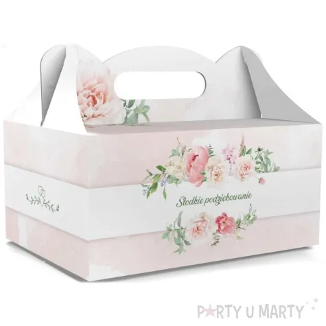 pudelko na ciasto slodkie podziekowanie pastelowe kwiaty toledo 5 szt