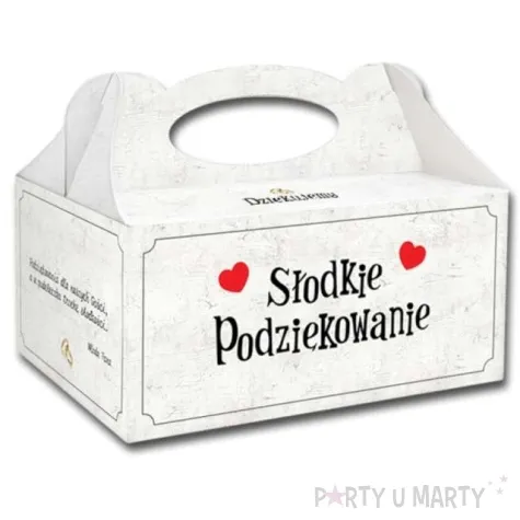 pudelko na ciasto slodkie podziekowanie serce dekoracjepolska 5 szt