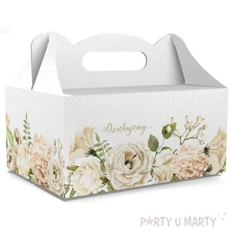 pudelko na ciasto slub dziekujemy biale toledo 5 szt