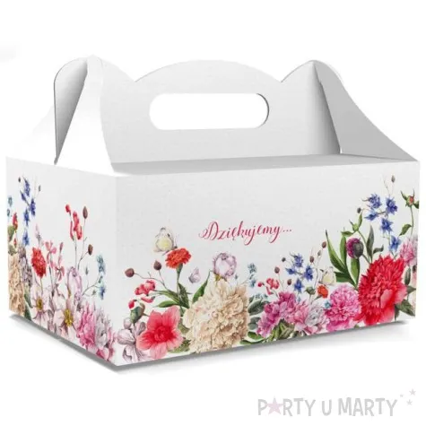 pudelko na ciasto slub dziekujemy biale toledo 5 szt