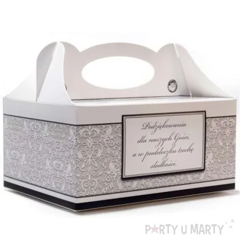pudelko na ciasto slub podziekowanie w ornamencie dekoracjepolska 5 szt