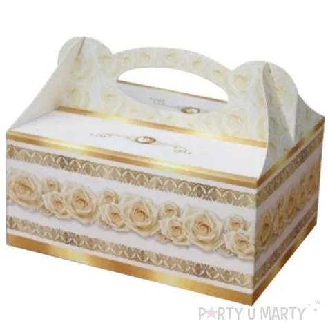 pudelko na ciasto slub podziekowanie z rozami dekoracjepolska 5 szt