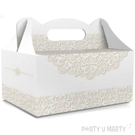 pudelko na ciasto slub slodkie podziekowania biale toledo 5 szt