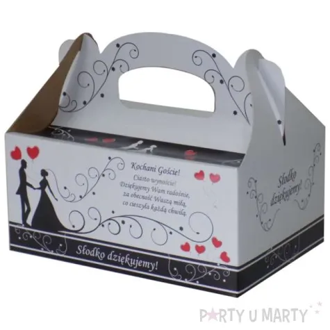 pudelko na ciasto wesele mloda para biale fsopakowania 5 szt