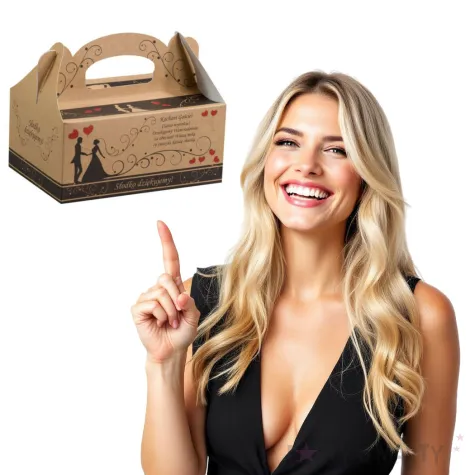 pudelko na ciasto wesele mloda para kraft fsopakowania 5 szt