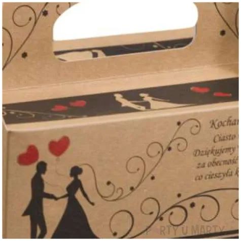 pudelko na ciasto wesele mloda para kraft fsopakowania 5 szt