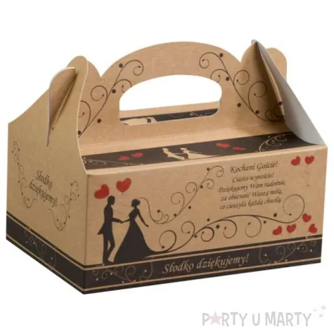 pudelko na ciasto wesele mloda para kraft fsopakowania 5 szt