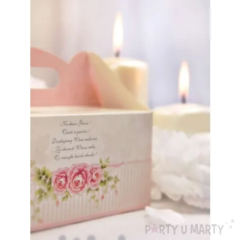 pudelko na ciasto wesele roze 10 szt