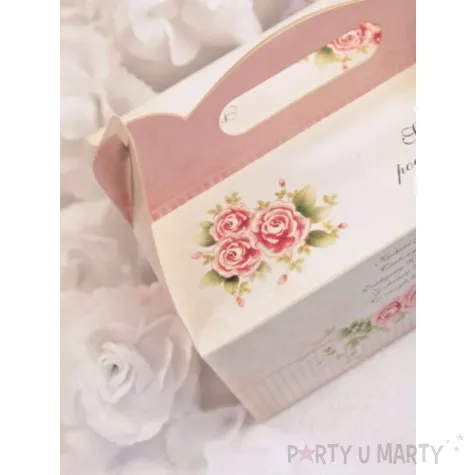 pudelko na ciasto wesele roze 10 szt