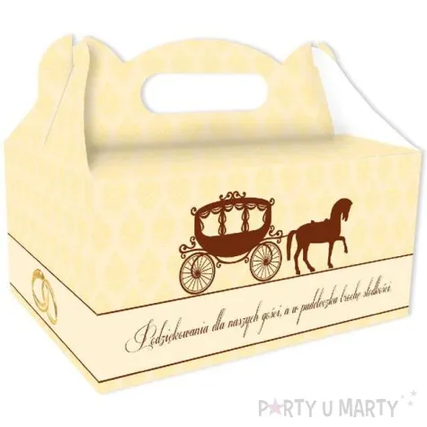 pudelko na ciasto wesele slodkie podziekowania ebal kremowe 10 szt