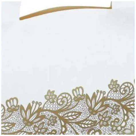 pudelko na ciasto zlote liscie bialy godan 6 szt