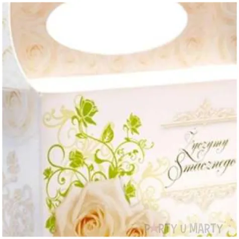 pudelko na ciasto zyczymy smacznego roze dekoracjepolska 5 szt