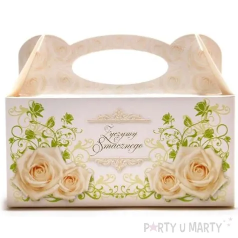 pudelko na ciasto zyczymy smacznego roze dekoracjepolska 5 szt