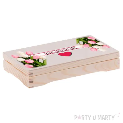 pudelko na czekolade szkatulka mama i tulipany prezent na dzien matki 20x10 5 cm