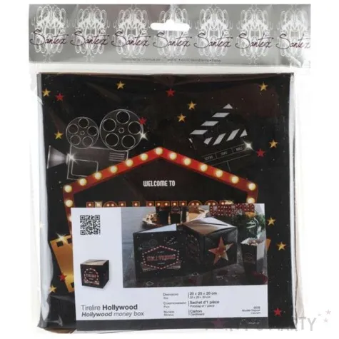 pudelko na koperty hollywood czarno zloty santex 20 x 20 cm