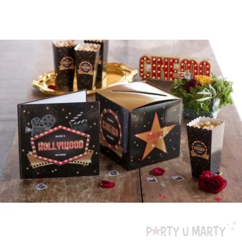 pudelko na koperty hollywood czarno zloty santex 20 x 20 cm