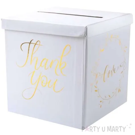 pudelko na koperty just married santex zlote metaliczne