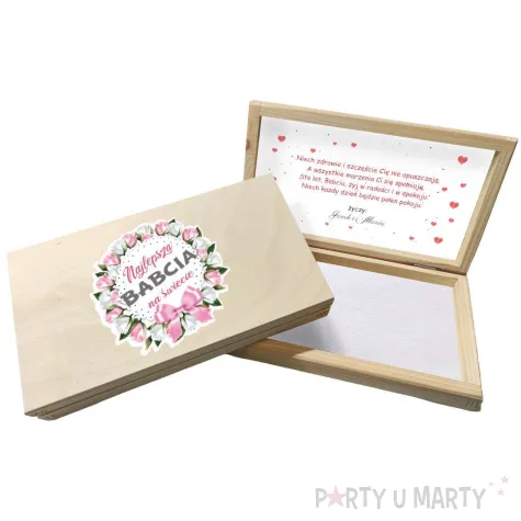 pudelko na przezent dzien babci szkatulka najlepsza babcia na swiecie 20x10 5 cm