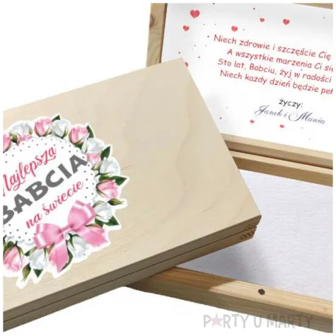 pudelko na przezent dzien babci szkatulka najlepsza babcia na swiecie 20x11 5 cm