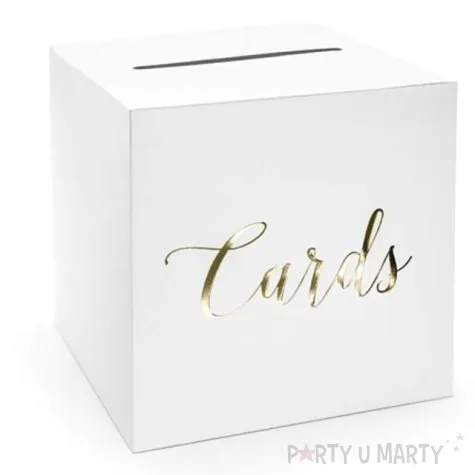 pudelko na telegramy cards partydeco zloty 24x24 cm