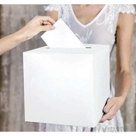 pudelko na telegramy kwadrat partydeco kremowy 24x24 cm