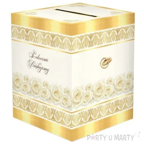 pudelko na telegramy serdecznie dziekujemy gold