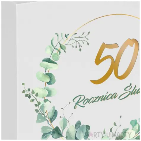 pudelko na telegramy skrzynka na koperty i pienidze 50 rocznica slubu zlote gody biala
