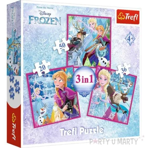 puzzle 3 w 1 frozen zimowa magia trefl 106 elementow
