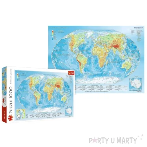 puzzle mapa fizyczna swiata trefl 1000 elementow