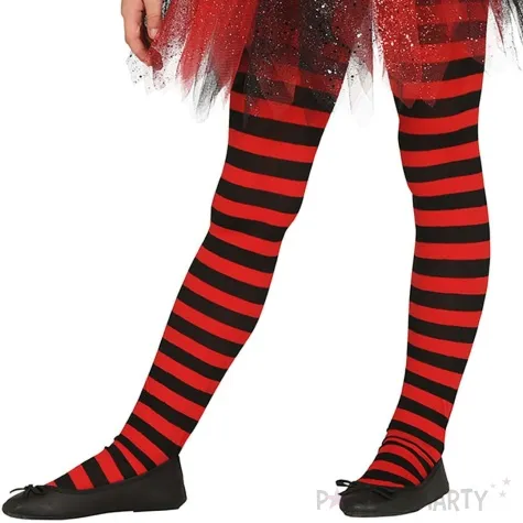 rajstopy dla dzieci halloween paski czerwono czarny guirca 122 152 cm