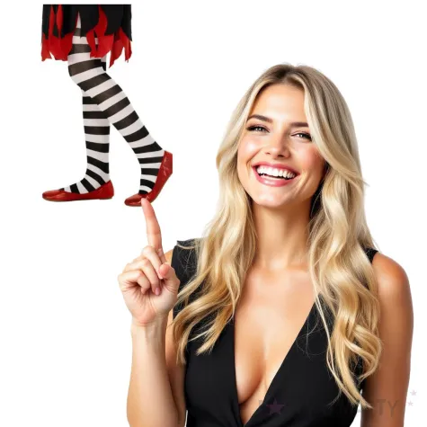 rajstopy dla dzieci halloweenowe paski biale smiffys