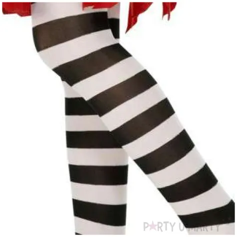 rajstopy dla dzieci halloweenowe paski biale smiffys