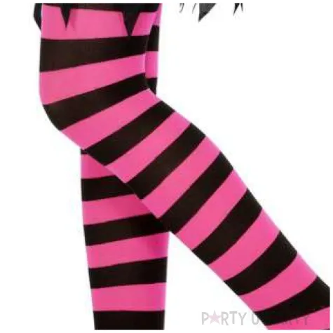 rajstopy dla dzieci halloweenowe paski rozowe smiffys