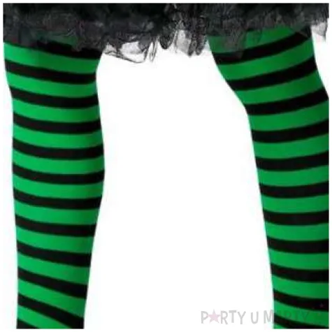 rajstopy dla dzieci halloweenowe paski zielone smiffys