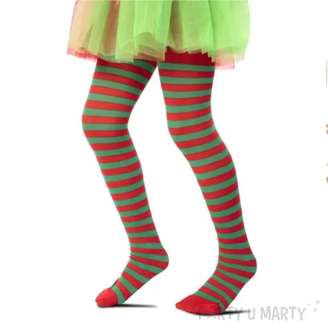 rajstopy dla dzieci maly elf zielono czerwony fyasa rozm 7 9 lat